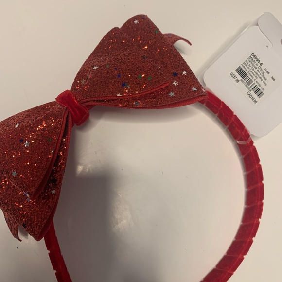 Claire’s red holiday headband with bow. New. - Picture 3 of 5